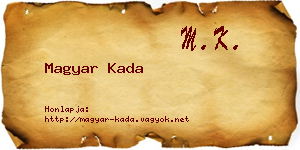 Magyar Kada névjegykártya